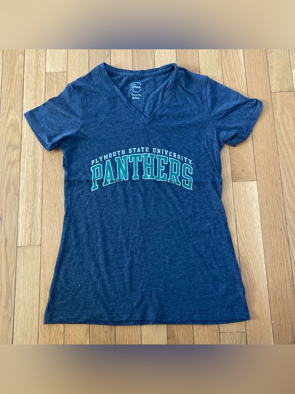 Gear For Sports Plymouth State University Panthers Heather Navy V-Neck Tee - S